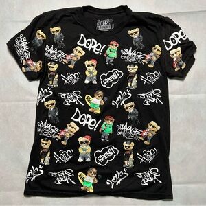Fresh Laundry all over bear print t-shirt size medium